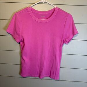 Old Navy snug ribbed short sleeve shirt pink women’s size large